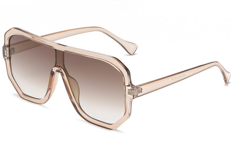 Gafas de sol retro de gran tamaño con montura grande de policarbonato