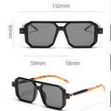 Double Beam Square Frame Sunglasses