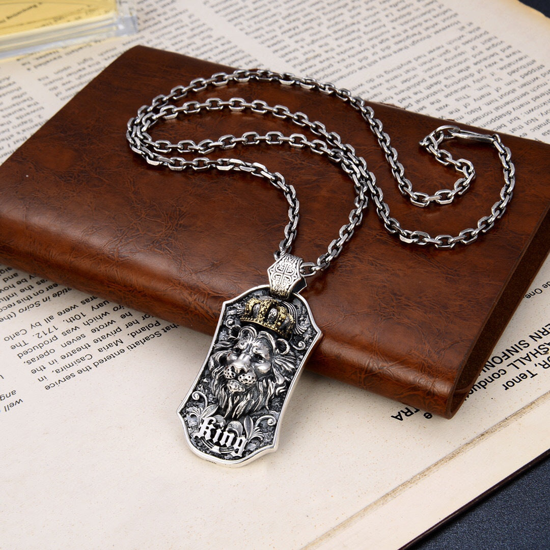 Thai Silver Lion King Necklace