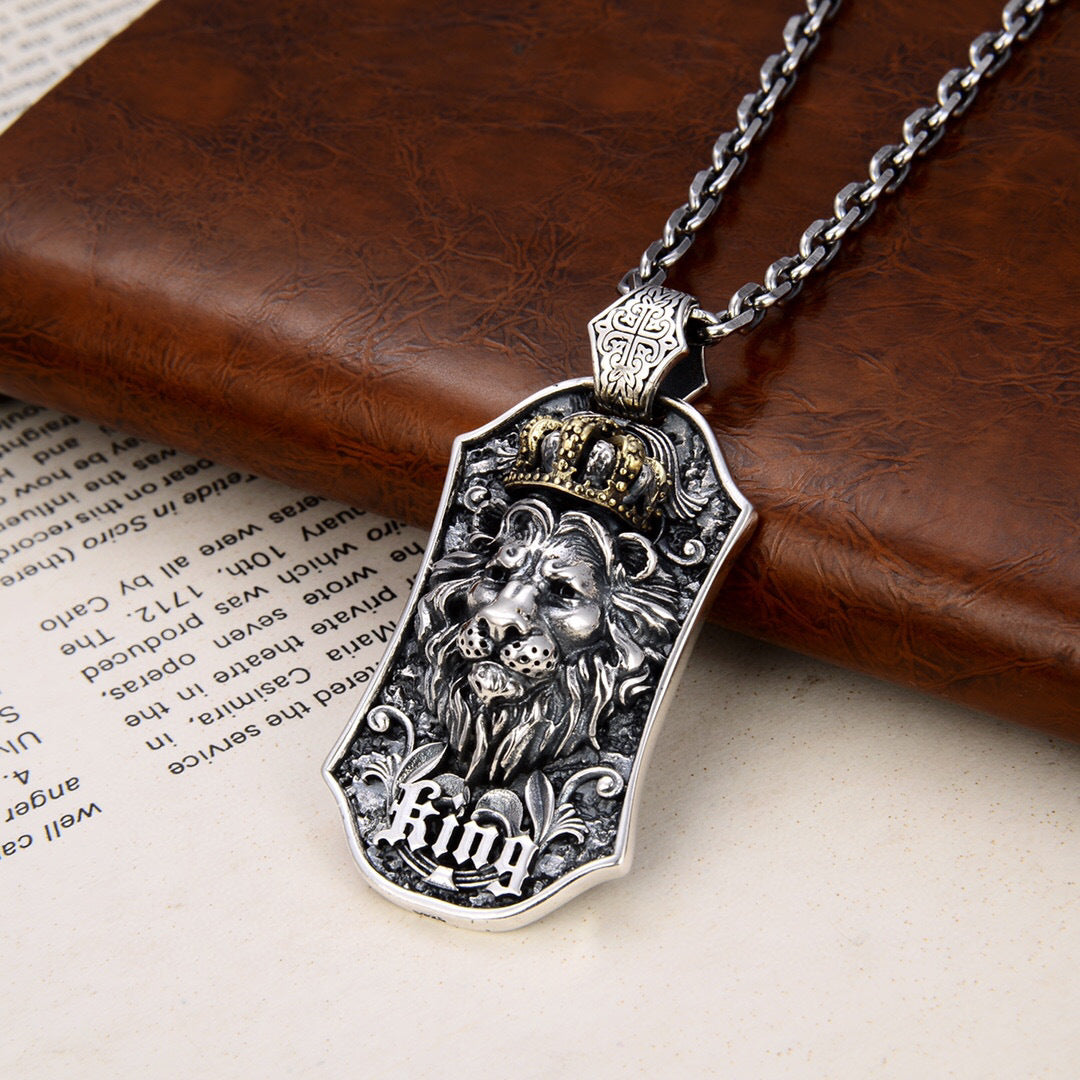 Thai Silver Lion King Necklace