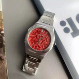 Edge-Cut Dial Textured Watch