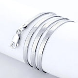 Silver Color Flat Chain Necklace