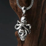 Octopus-Skull Argentum Punk Pendant