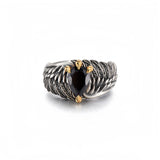 Retro Eagle Wings Black Ring