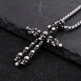 Gothic Skull Cross Pendant Necklace