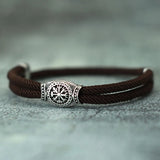 Viking Compass Sliding Adjustable Rope Bracelet
