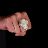 Bold Big Cross Rhinestone Ring