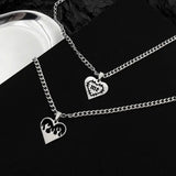 Punk Flame Love Pendant Necklace