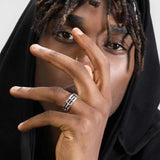 Retro Hollow Twisted Rope Ring