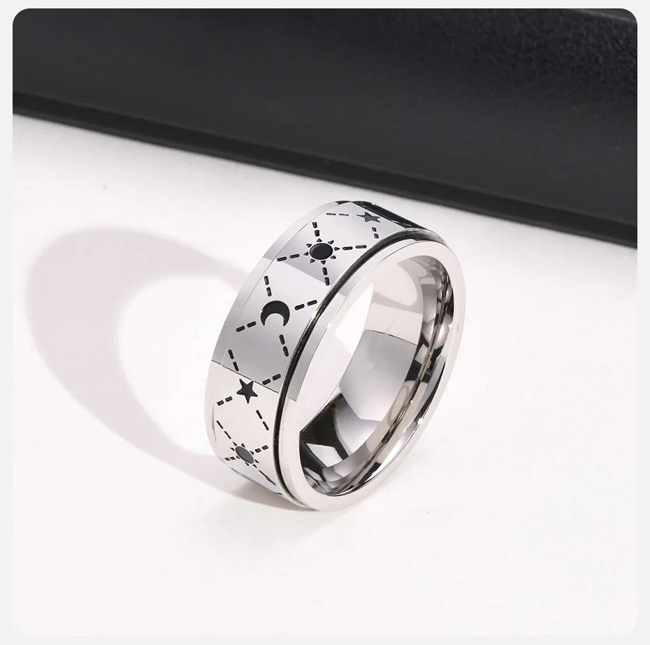 Sun Star Moon Rotatable Ring
