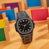 Printed Lines Painting Design Octagonal Watch