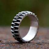 Retro Gear Pattern Ring