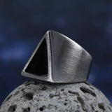 Geometric Vintage Hollow Triangle Ring