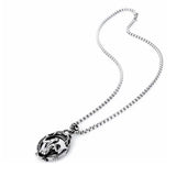 Skeleton Mirror Pendant Gothic Necklace