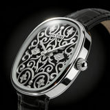 Black Enamel Engraved Watch