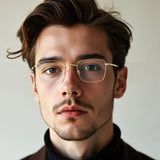 Square Gold Decorative Eyeglasses