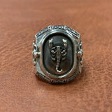 S925 Sterling Silver Old Capricorn Ring