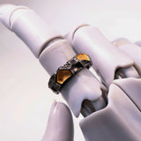 Geometric Hammered Open Band Ring