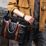 Genuine Leather Simple Messenger Bag