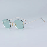 Japanese Style Rimless Alloy Sunglasses