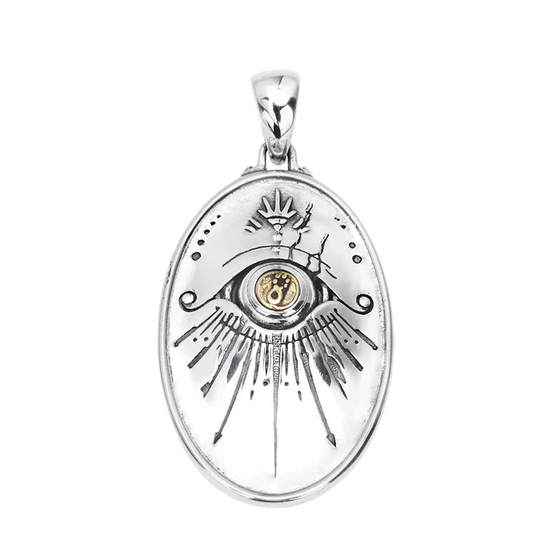 One Eye Pattern Oval Pendant