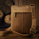 Minimalist Stitched Trim Leather Messenger Bag