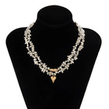 Retro Silver Irregular Beads Multi-layer Necklace