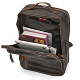 Zippered Front Organizer Leather Backpack