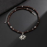 Terra Bead Wooden Choker Necklace