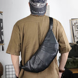 Asymmetric Urban Leather Crossbody Bag