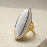 Minimalist Elongated Oval Signet Ring