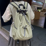 Drawstring Solid Nylon Backpack