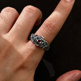 Heart Rose Adjustable Open Ring