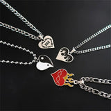 Punk Flame Love Pendant Necklace