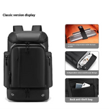 Zwei Seitentaschen PU Leder -Rucksack