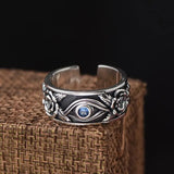 Geometric Sapphire Adjustable Ring