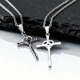 Black Zircon Heart Cross Necklace