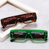 Gradients Lens with Leopard Decoration Sunglasses