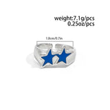 Colored Double Star Open Ring