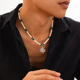 Sun Flower Pendant Wood Necklace