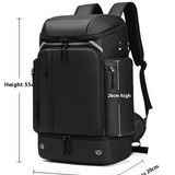 Zwei Seitentaschen PU Leder -Rucksack