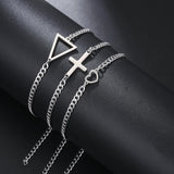 Geometric Shaped Chain Steel Bracelet