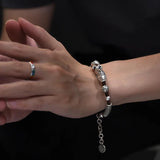 Retro Fish Beaded Sterling Silver Bracelet