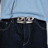 Cinturón con hebilla con letras DVD Y2k