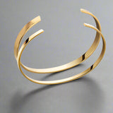 Simple Cuff Stainless Steel Platinum Bracelet