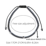 Black Silver Beaded Stones Bracelet