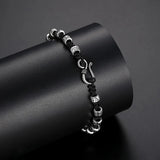Woven Black Rope Round Ball Bracelet