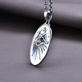 One Eye Pattern Oval Pendant