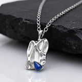 Geometric Square Blue Stone Necklace
