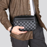 PU Leather Zipper Pockets Men's Bag